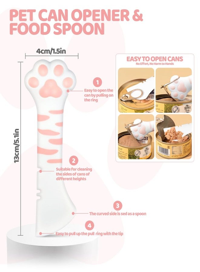 Aecsze 5 PCS Cat Food Can Covers Lids Set, Silicone Pet Food Can Lids with Multi-Function Cat Food Spoon and Opener, Cat Food Squeezer, Cute Wet Food Spoon for Cats and Dogs - Image 5